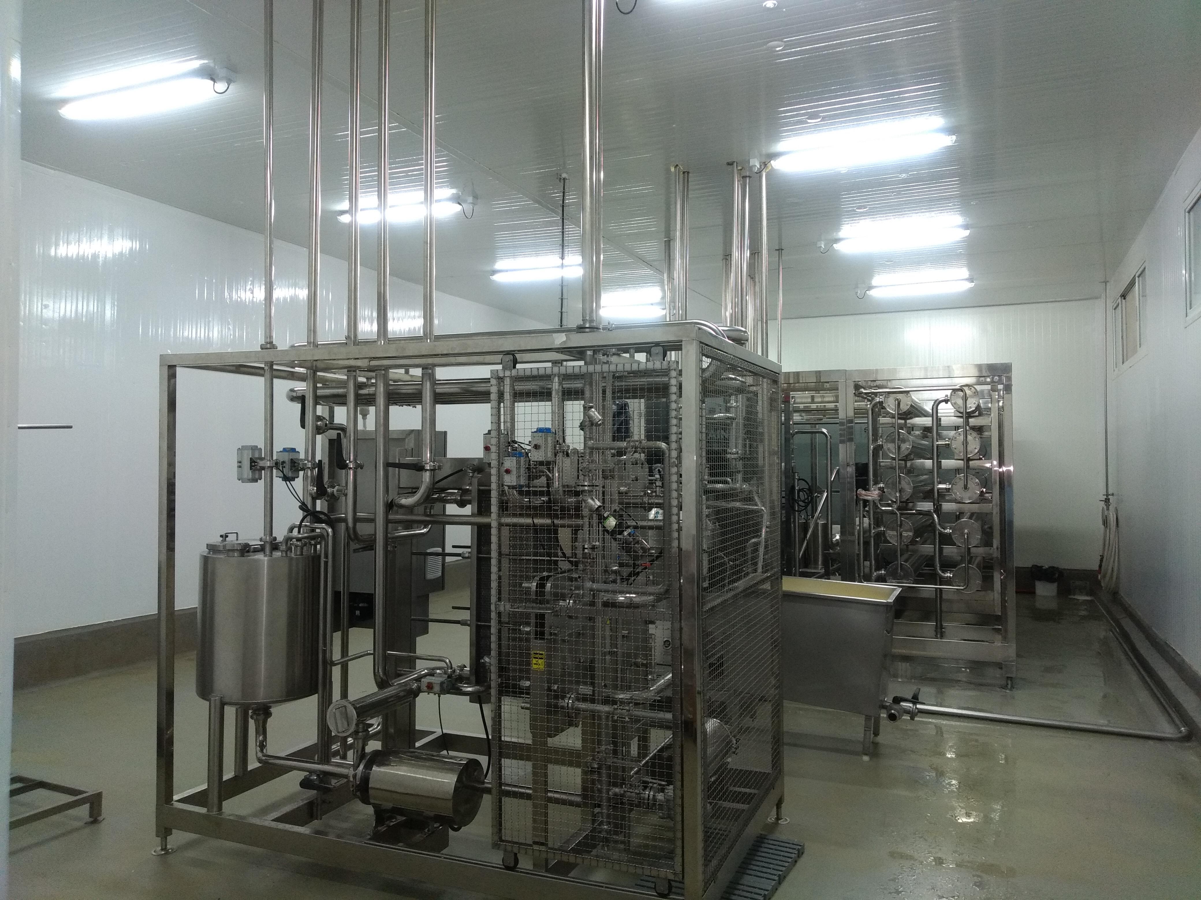 Instalação de pasteurizador a placas